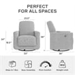 Pemberly Row Swivel Accent Chair with USB Charger in Light Gray Linen