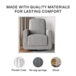 Pemberly Row Swivel Accent Chair with USB Charger in Light Gray Linen