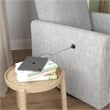 Pemberly Row Swivel Accent Chair with USB Charger in Light Gray Linen