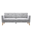 Pemberly Row Contemporary Upholstered 3-Seater Sofa in Light Gray Velvet