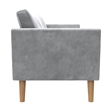 Pemberly Row Contemporary Upholstered 3-Seater Sofa in Light Gray Velvet