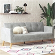 Pemberly Row Contemporary Upholstered 3-Seater Sofa in Light Gray Velvet
