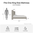 Pemberly Row Upholstered Platform Bed Frame - King in Textured Gray Canvas