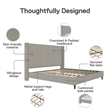 Pemberly Row Upholstered Platform Bed Frame - King in Textured Gray Canvas