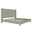 Pemberly Row Upholstered Platform Bed Frame - King in Textured Gray Canvas