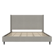 Pemberly Row Upholstered Platform Bed Frame - King in Textured Gray Canvas