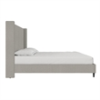 Pemberly Row Upholstered Platform Bed Frame - King in Textured Gray Canvas