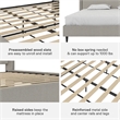 Pemberly Row Upholstered Platform Bed Frame - King in Textured Gray Canvas