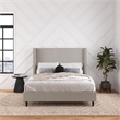 Pemberly Row Upholstered Platform Bed Frame - Queen in Textured Gray Canvas