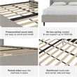 Pemberly Row Upholstered Platform Bed Frame - Queen in Textured Gray Canvas