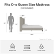 Pemberly Row Upholstered Platform Bed Frame - Queen in Textured Gray Canvas