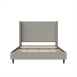 Pemberly Row Upholstered Platform Bed Frame - Queen in Textured Gray Canvas