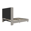 Pemberly Row Upholstered Platform Bed Frame - Queen in Textured Gray Canvas