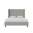 Pemberly Row Upholstered Platform Bed Frame - Queen in Textured Gray Canvas