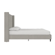 Pemberly Row Upholstered Platform Bed Frame - Queen in Textured Gray Canvas