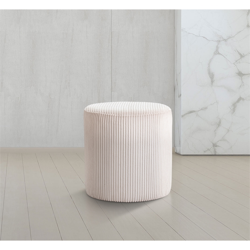 Pemberly Row Modern / Contemporary Soft Microsuede Fabric Beige Ottoman / Stool