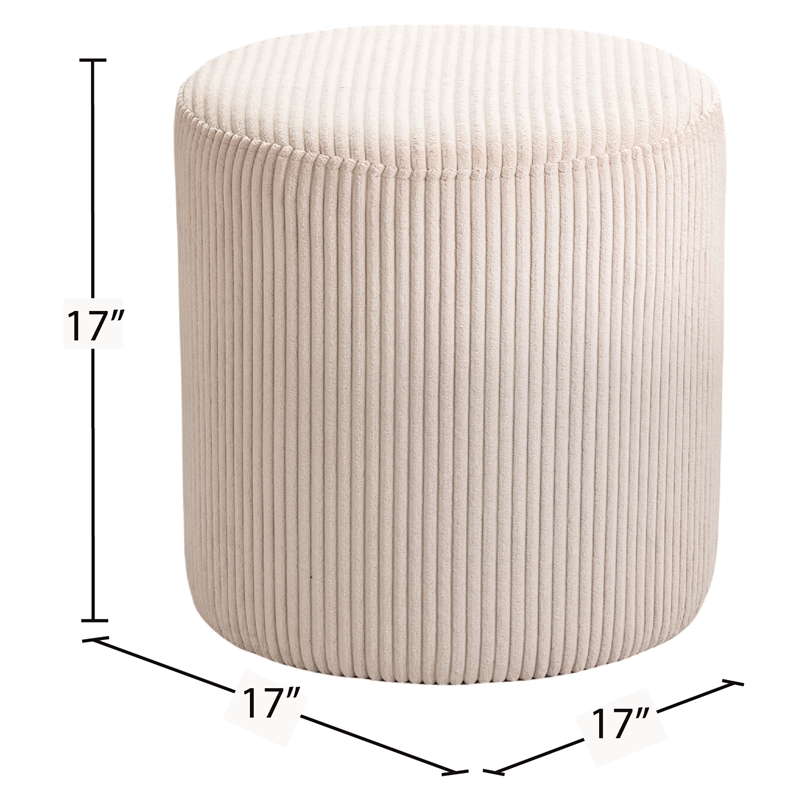 Pemberly Row Modern / Contemporary Soft Microsuede Fabric Beige Ottoman / Stool