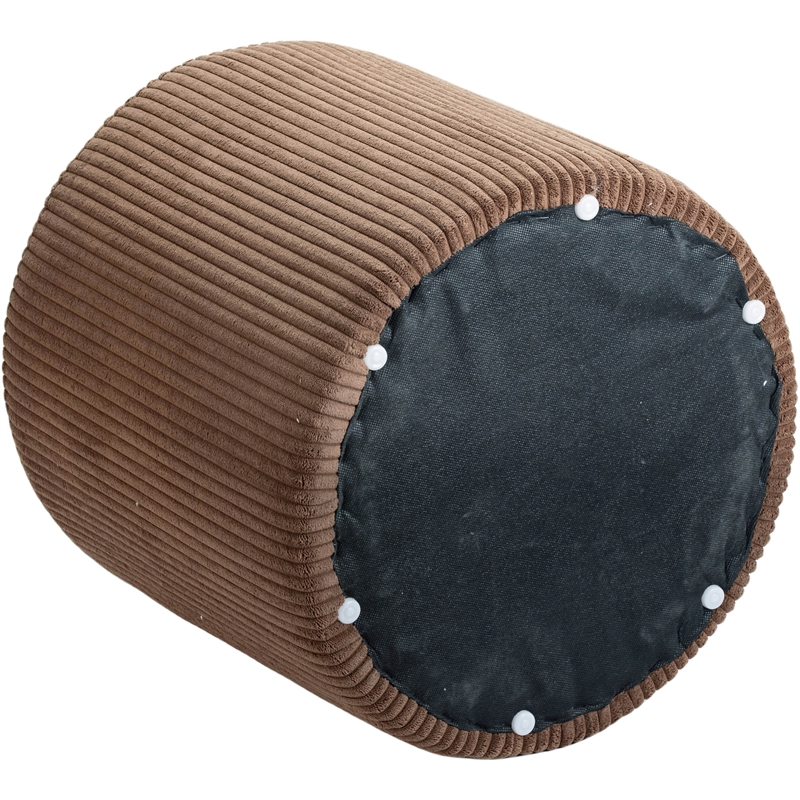 Pemberly Row Modern / Contemporary Soft Microsuede Fabric Brown Ottoman / Stool
