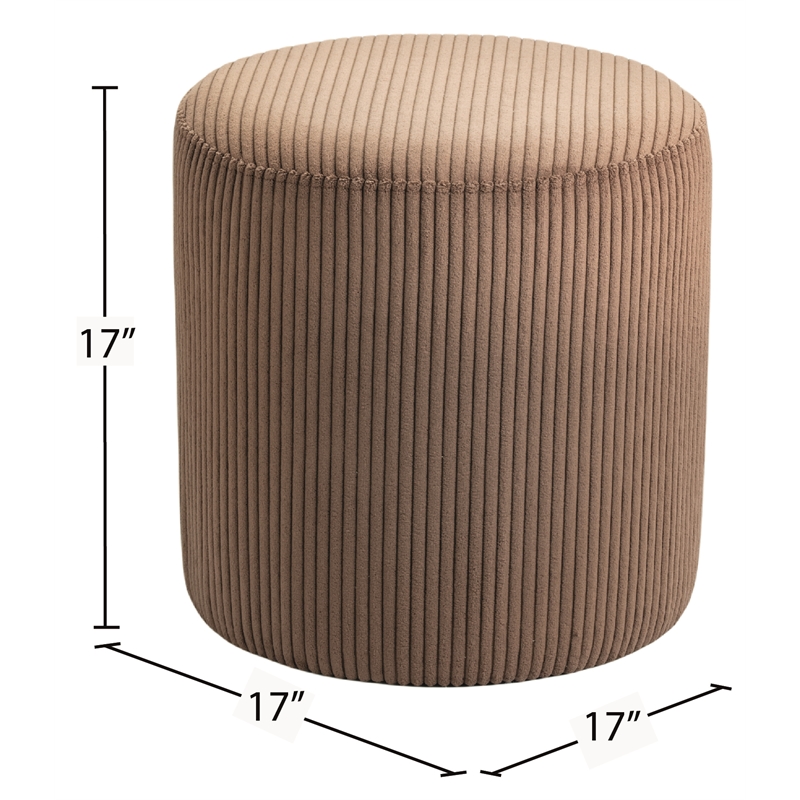 Pemberly Row Modern / Contemporary Soft Microsuede Fabric Brown Ottoman / Stool