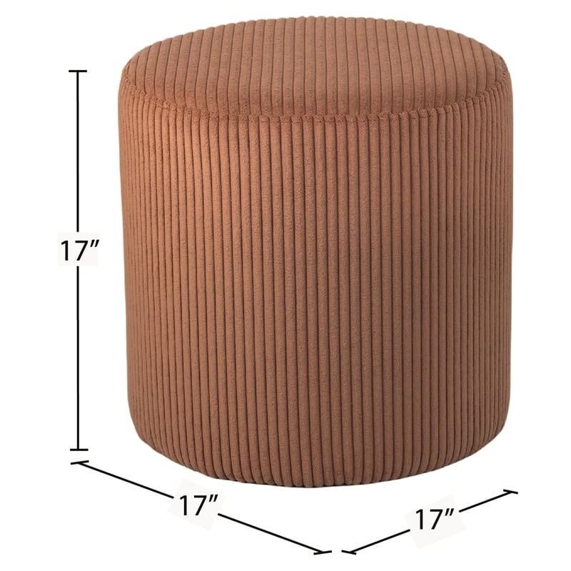 Pemberly Row Modern / Contemporary Soft Microsuede Fabric Cognac Ottoman / Stool