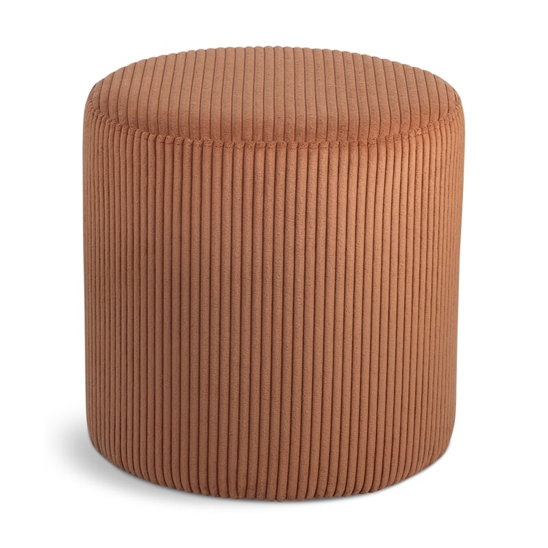 Pemberly Row Modern / Contemporary Soft Microsuede Fabric Cognac Ottoman / Stool