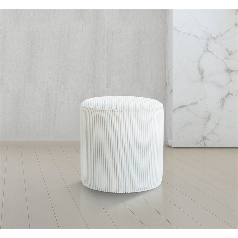 Pemberly Row Modern / Contemporary Soft Microsuede Fabric Cream Ottoman / Stool