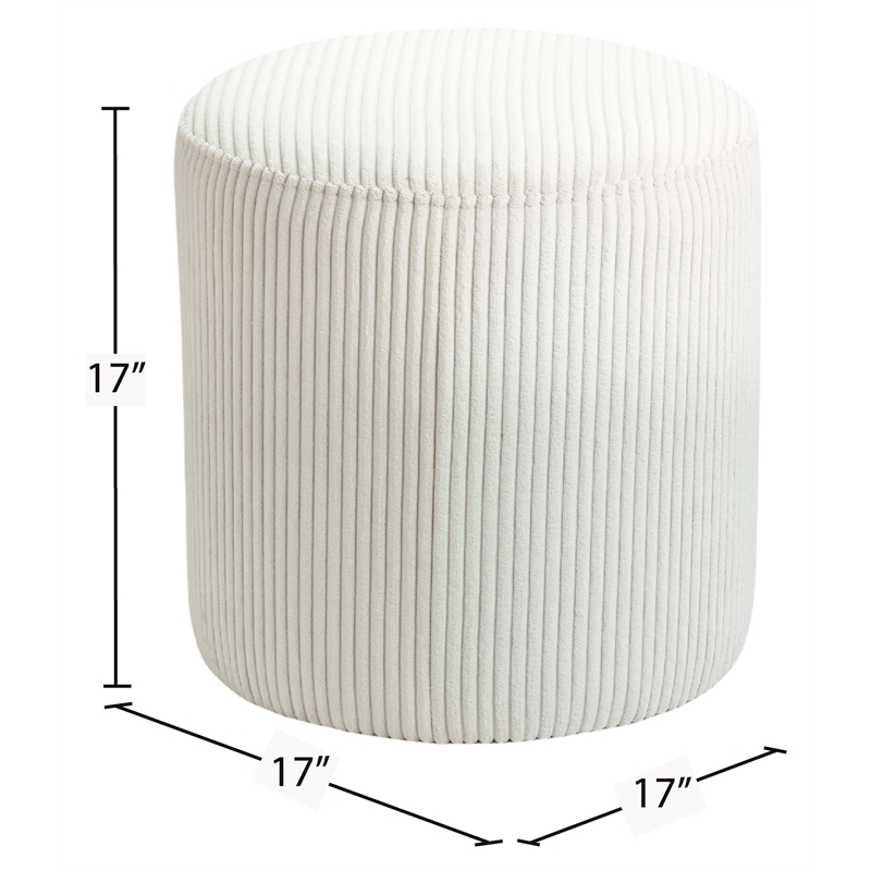 Pemberly Row Modern / Contemporary Soft Microsuede Fabric Cream Ottoman / Stool