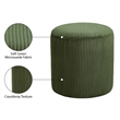 Pemberly Row Modern / Contemporary Soft Microsuede Fabric Green Ottoman / Stool