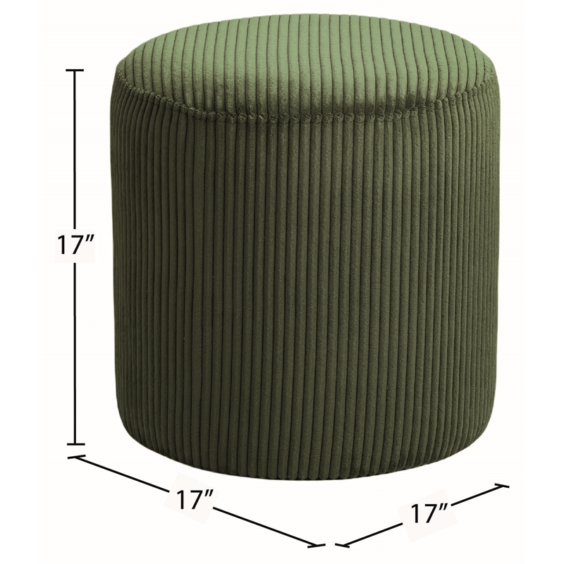 Pemberly Row Modern / Contemporary Soft Microsuede Fabric Green Ottoman / Stool