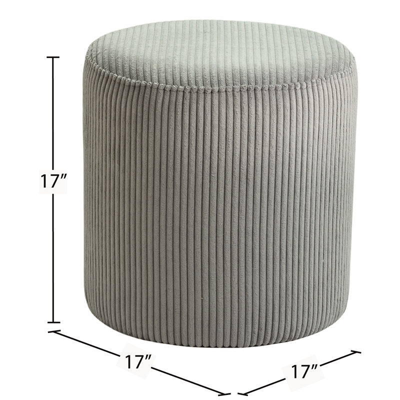 Pemberly Row Modern / Contemporary Soft Microsuede Fabric Grey Ottoman / Stool