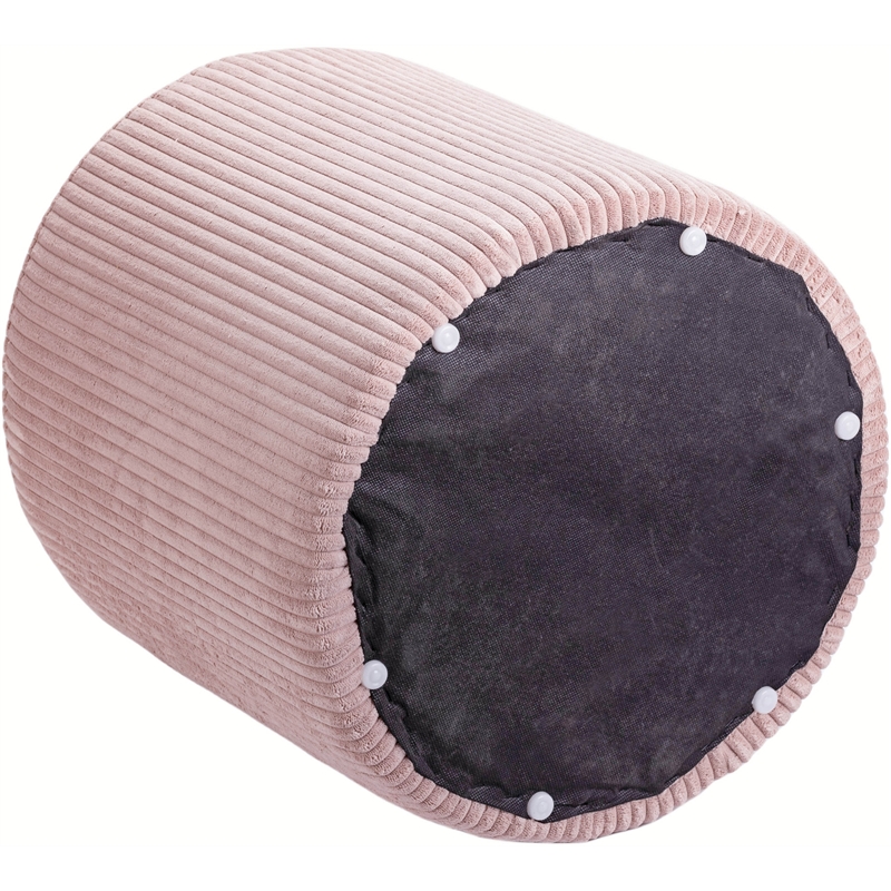 Pemberly Row Modern / Contemporary Soft Microsuede Fabric Pink Ottoman / Stool