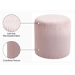 Pemberly Row Modern / Contemporary Soft Microsuede Fabric Pink Ottoman / Stool