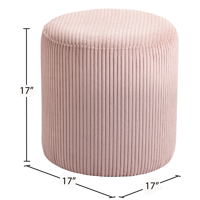 Pemberly Row Modern / Contemporary Soft Microsuede Fabric Pink Ottoman / Stool
