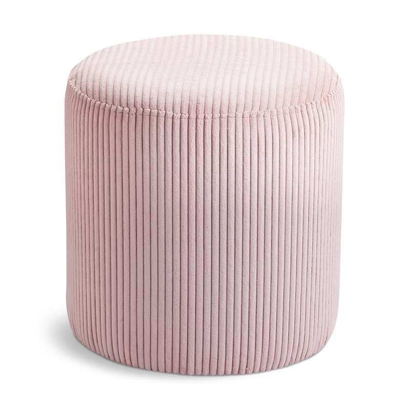 Pemberly Row Modern / Contemporary Soft Microsuede Fabric Pink Ottoman / Stool