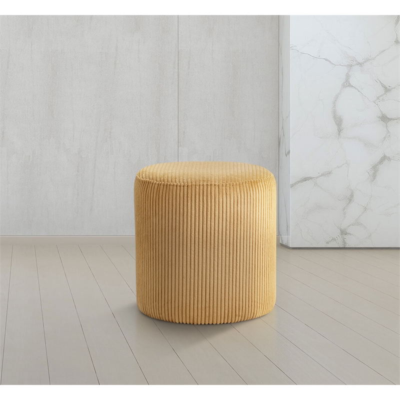 Pemberly Row Modern / Contemporary Soft Microsuede Fabric Yellow Ottoman / Stool