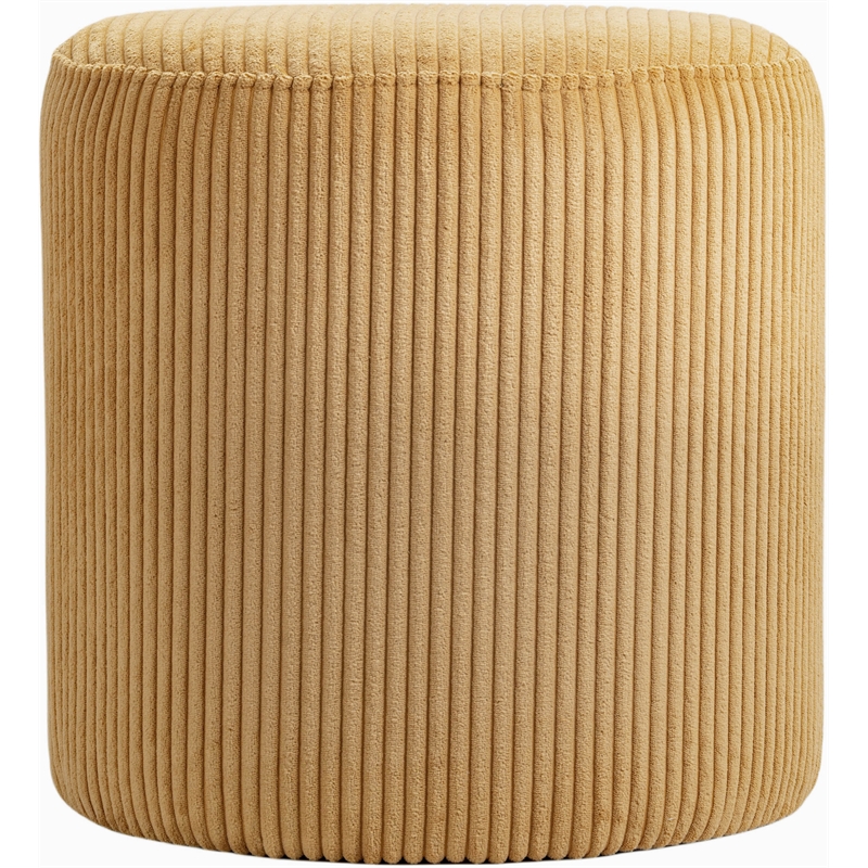 Pemberly Row Modern / Contemporary Soft Microsuede Fabric Yellow Ottoman / Stool