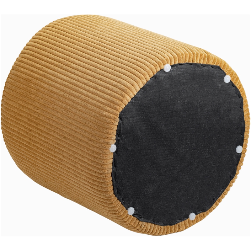 Pemberly Row Modern / Contemporary Soft Microsuede Fabric Yellow Ottoman / Stool