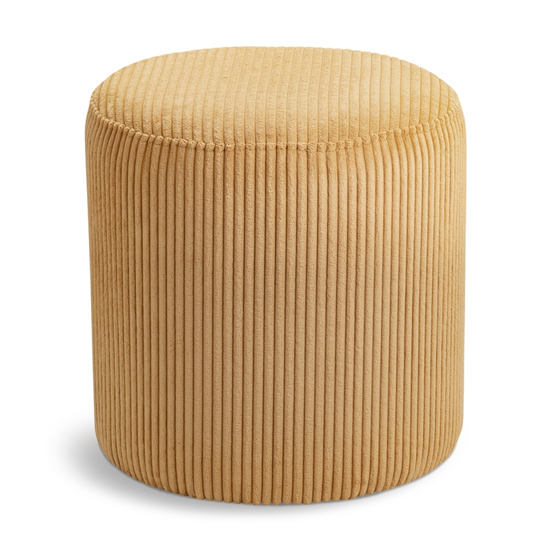 Pemberly Row Modern / Contemporary Soft Microsuede Fabric Yellow Ottoman / Stool