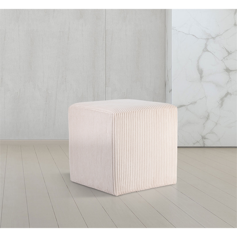 Pemberly Row Modern / Contemporary Soft Microsuede Fabric Beige Ottoman / Stool