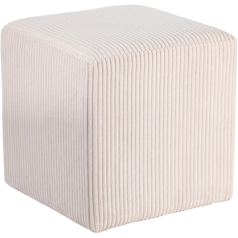Pemberly Row Modern / Contemporary Soft Microsuede Fabric Beige Ottoman / Stool