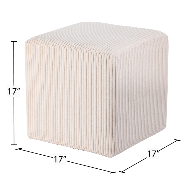 Pemberly Row Modern / Contemporary Soft Microsuede Fabric Beige Ottoman / Stool
