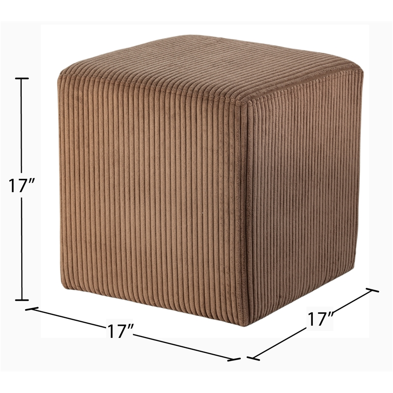 Pemberly Row Modern / Contemporary Soft Microsuede Fabric Brown Ottoman / Stool
