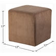 Pemberly Row Modern / Contemporary Soft Microsuede Fabric Brown Ottoman / Stool