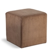 Pemberly Row Modern / Contemporary Soft Microsuede Fabric Brown Ottoman / Stool