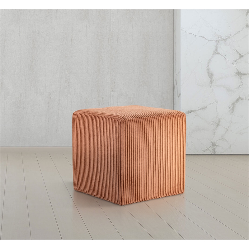 Pemberly Row Modern / Contemporary Soft Microsuede Fabric Cognac Ottoman / Stool