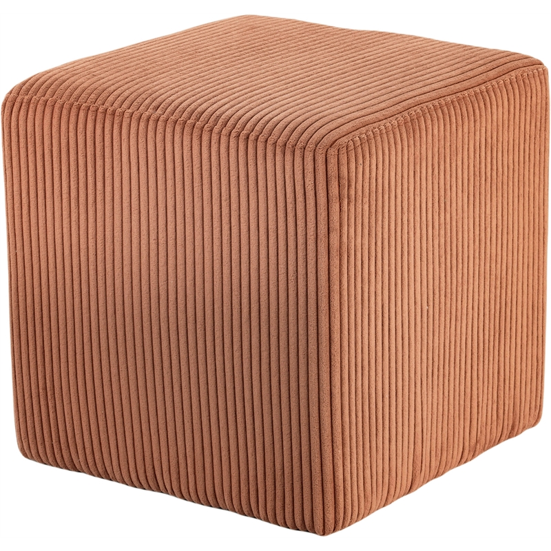 Pemberly Row Modern / Contemporary Soft Microsuede Fabric Cognac Ottoman / Stool