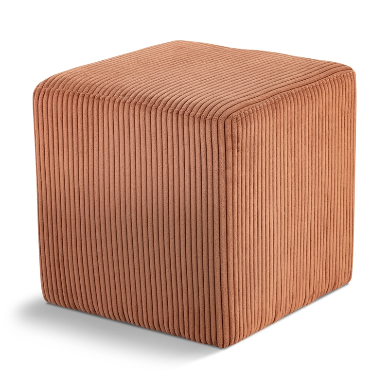 Pemberly Row Modern / Contemporary Soft Microsuede Fabric Cognac Ottoman / Stool
