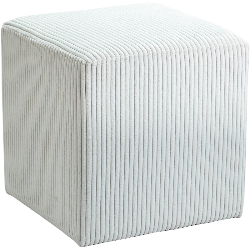 Pemberly Row Modern / Contemporary Soft Microsuede Fabric Cream Ottoman / Stool