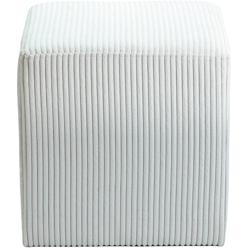 Pemberly Row Modern / Contemporary Soft Microsuede Fabric Cream Ottoman / Stool