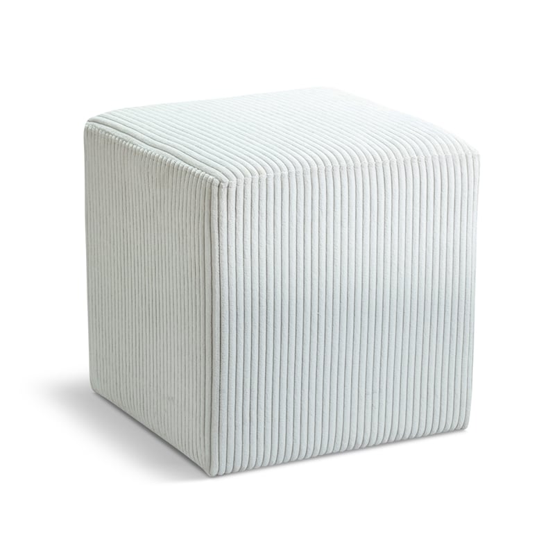 Pemberly Row Modern / Contemporary Soft Microsuede Fabric Cream Ottoman / Stool